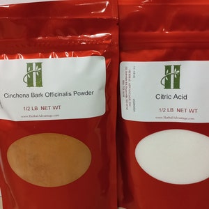 Cinchona Bark Powder Officinalis & Citric Acid Kit  8 OZ ( Pack of 2 )