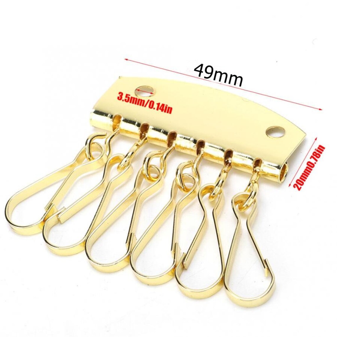 6 Hooks Metal Key Holder Plate 1 7/8 49mm 1 pc Gold Etsy