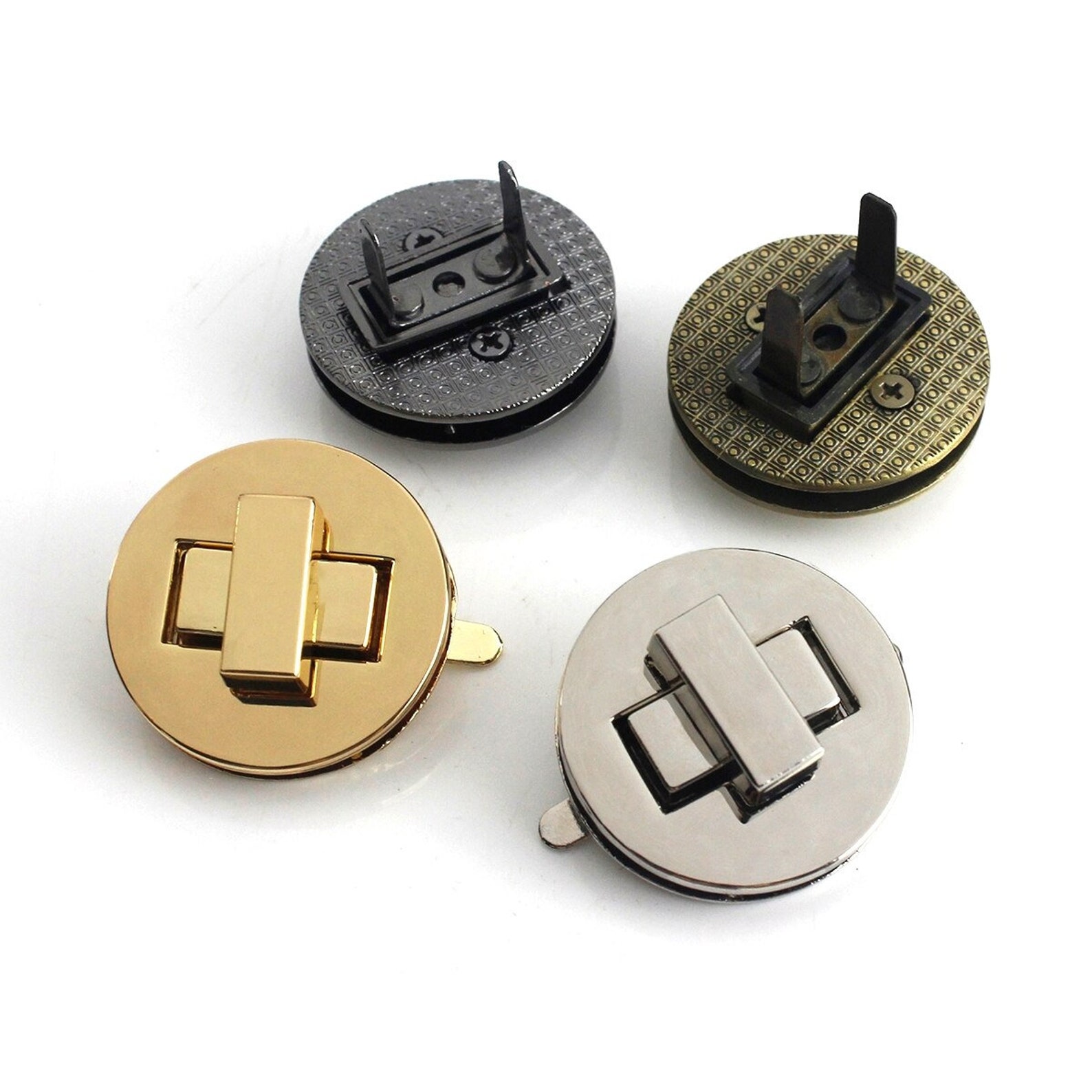 Metal Round Twist Turn Lock 1 3/8 35mm 1pc Gold Silver Etsy