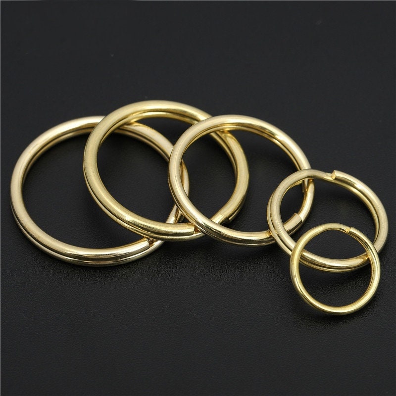 Solid Brass Split Key Ring 3/8 3/4 Inches 10pcs Vintage Etsy