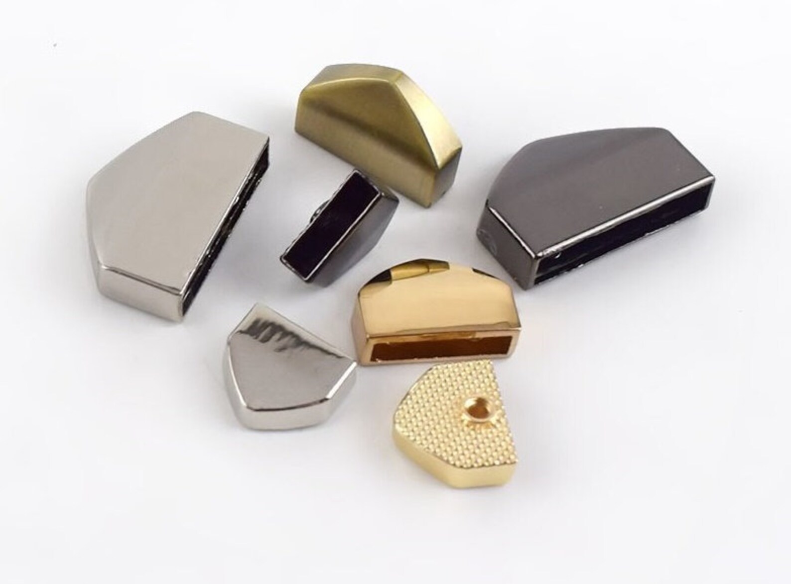 Metal Purse Zipper Strap End Caps 12 18mm 1 Pair 2pcs Gold Etsy