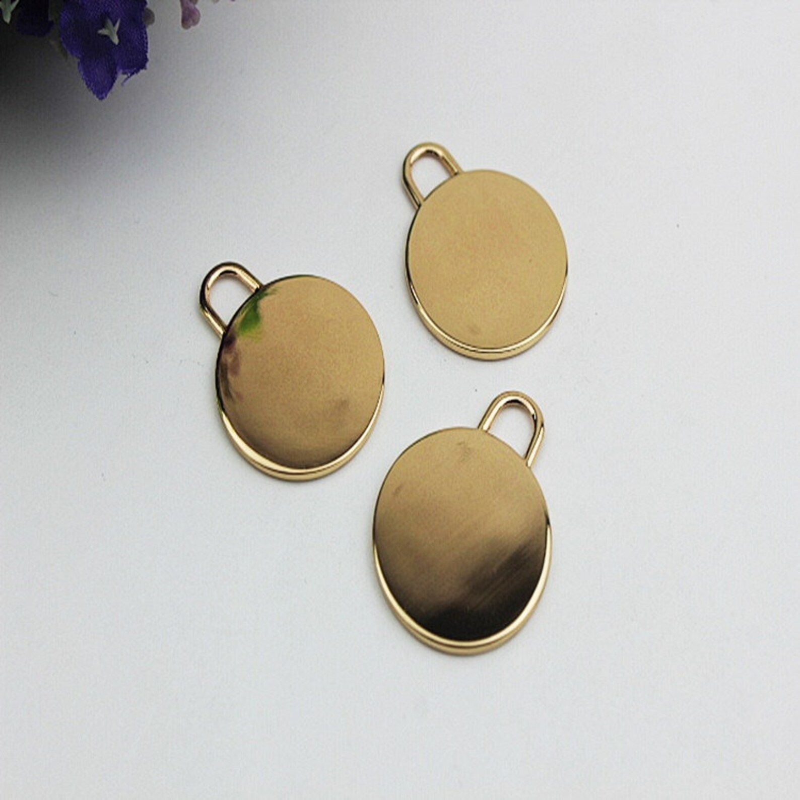 Round Tongue Zipper Charm Slider 1 Inches 25mm 1pc Gold Purse Etsy