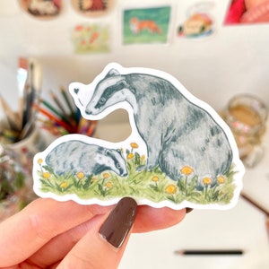 Adesivo tasso: adesivo in vinile impermeabile, cancelleria carina tasso, decalcomania bottiglia d'acqua per laptop, adesivo decorativo bujo scrapbook, adesivo fauna selvatica