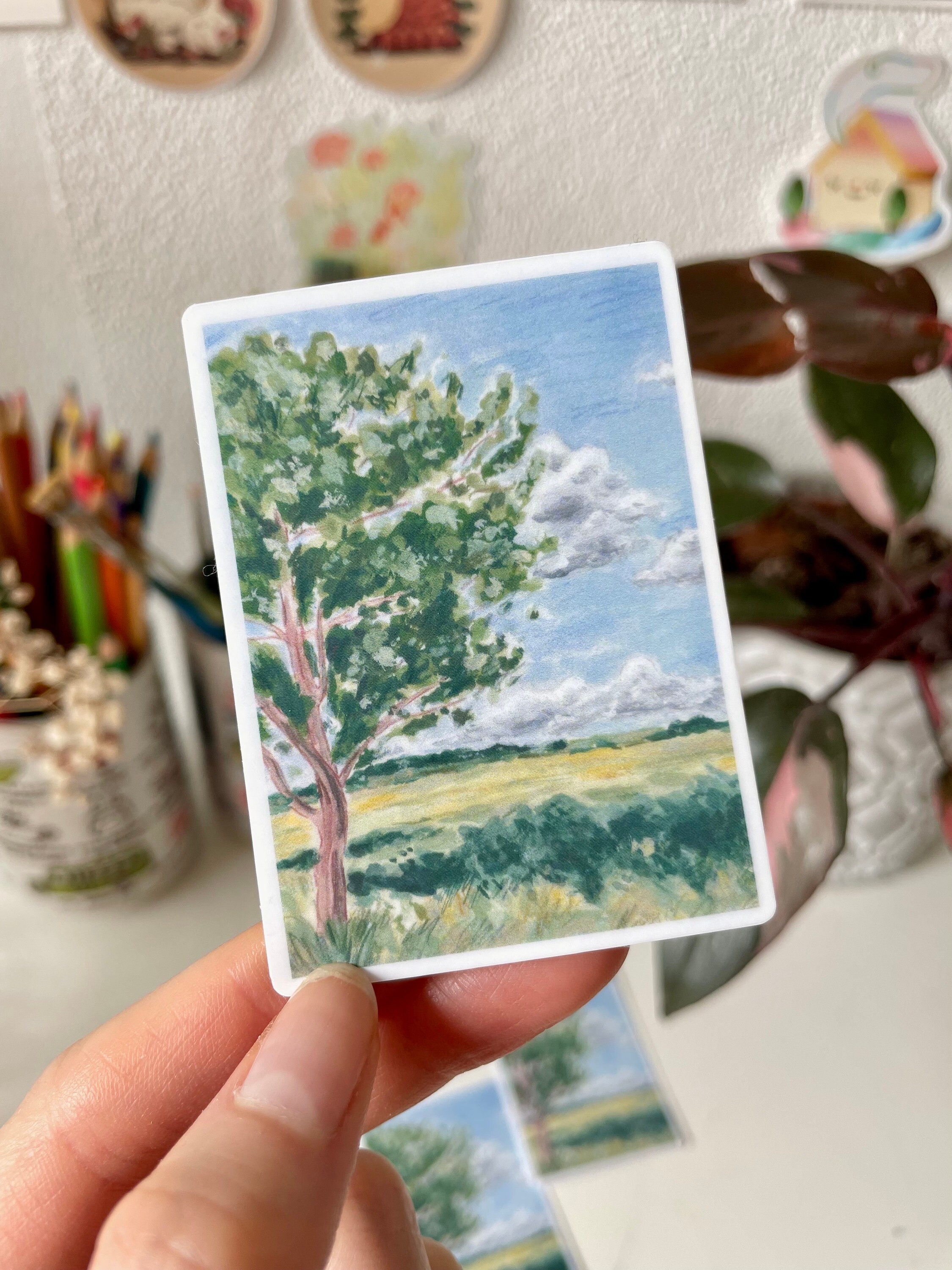 Landscape Sticker – Waterproof Vinyl Sticker, Nature Stationery ...