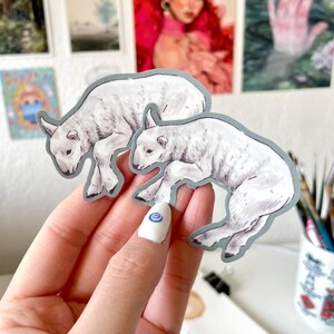 Adesivo a forma di agnello – adesivo in vinile impermeabile, simpatico articolo da cancelleria a forma di pecora, adesivo per bottiglia d'acqua per laptop, adesivo decorativo per album di ritagli Bujo, agnello kawaii