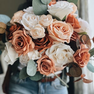 NEW Autumn Collection Desert Collection Bridal Bouquet Terracotta Tan Brown Peony Rose Eucalyptus Fall