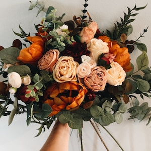Romantic Peony Bridal Bouquet for a Stunning Fall Wedding Terracotta