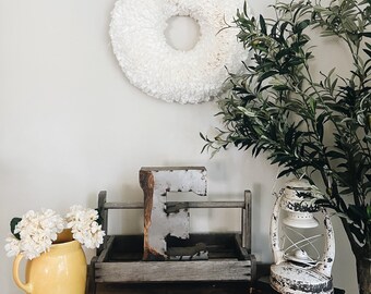 Elegant Large White Coffee Filter Wreath- Plain Add Ribbon Bundle