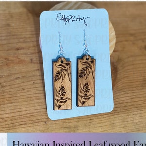 Laser-Cut Heliconia Flower Earrings – Lightweight Hawaiian Wood Jewelry | Boho Tropical Dangles