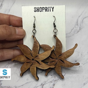 Handmade Tiare Earrings | Hawaiian Wood Jewelry | Island Style Gift