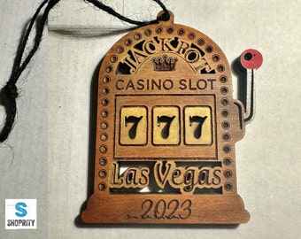 Personalized Las Vegas State Wood Ornament|LasVegas Slot MachineOrnament|State Wooden Ornament Home Gift|Personalized Gift| Christmas