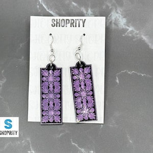 Hawaï|Couette|Boucles d&#39;oreilles en acrylique noir|Boucles d&#39;oreilles hawaïennes|Cadeau Hawaï|Boucles d&#39;oreilles pendantes|Boucles d&#39;oreilles transparentes|Couette hawaïenne|Boucles d&#39;oreilles coupées au laser-boucle d&#39;oreille barre