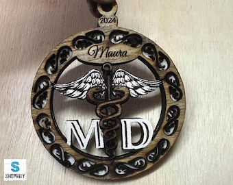 Personalized MD Ornament | Doctor Appreciation Gift | Medical Graduation Keepsake
