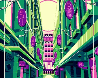 Flinders Lane Pixel Art Cross Stitch Pattern