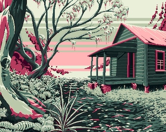 A Home Among the Gum Trees Cross Stitch Pattern