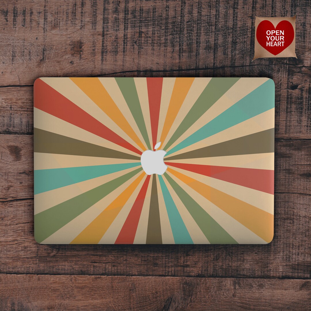 Retro Hard MacBook Hülle Bunte Streifen MacBook Hülle Vintage MacBook