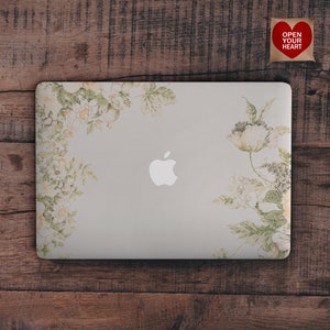 White Flowers  Macbook Hard shell  Floral Macbook Pro 13 2018 Air 13 Pro 15 Macbook Retina Case Nature Macbook Air Case