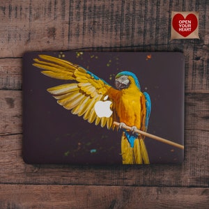 Papagei Ararauna Macbook 12 Hülle Macbook Air 13 2020 Hülle Yellow Air 11 Case Pro13 Macbook Hardshell Pro15 Laptophülle 16 Pro Macbook Case