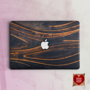 Houten patroon Macbook Case Air 13 2020 A2337 Macbook Pro 13 16 15 12 inch donkerbruin hout rustiek ontwerp Harde tas laptophoes nieuwe MacBook