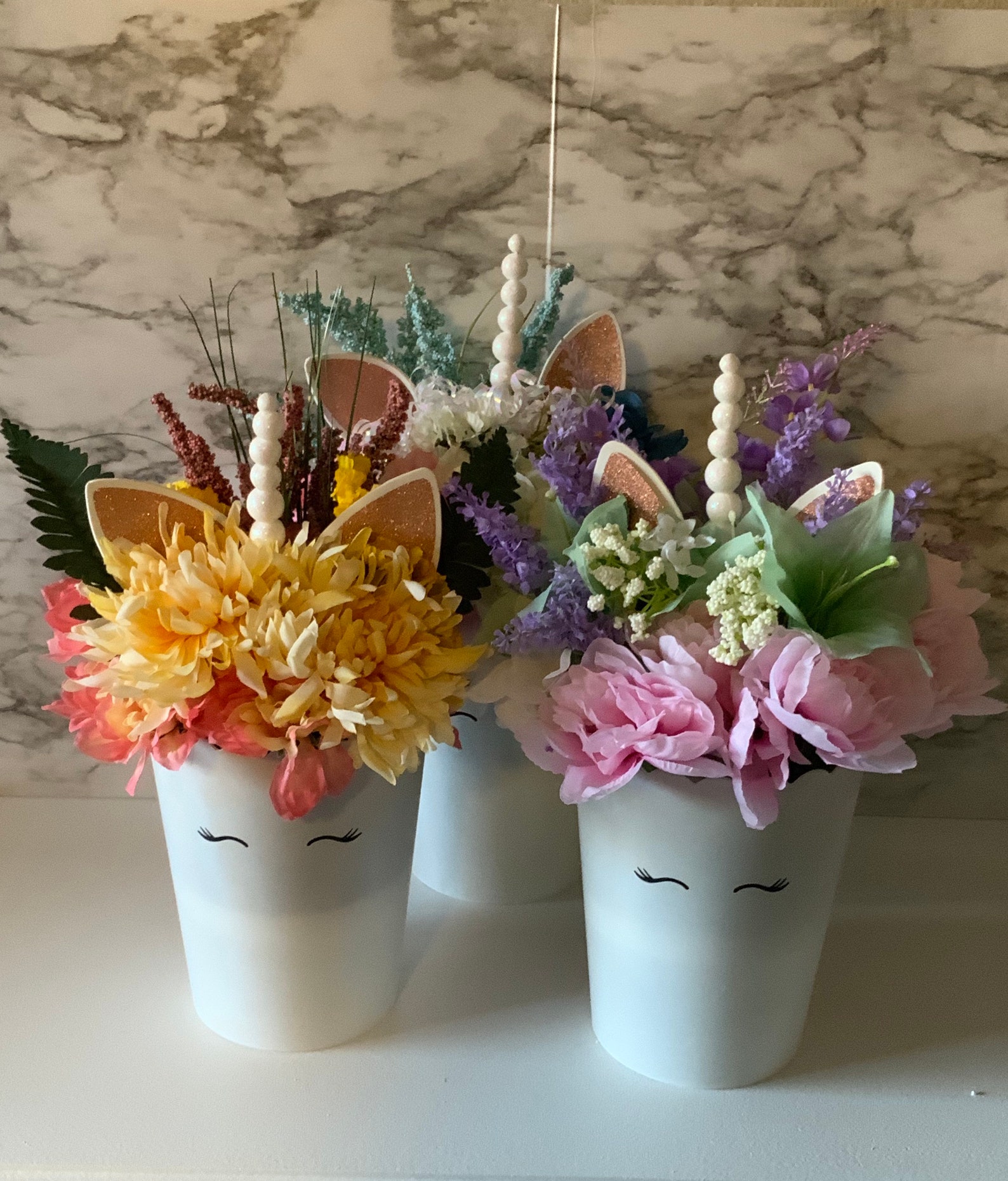 Adorable Unicorn Flower Arrangement Etsy