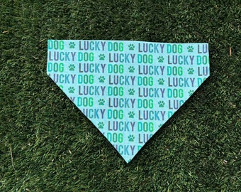 Lucky Dog Bandana - St Patricks Day, Tie On or Over Collar