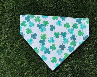 Shamrock Dog Bandana – St Patricks Day, Tie On or Over Collar