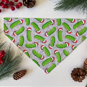 Holiday Pickle Dog Bandana – Over the Collar or Tie On