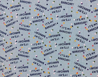 It's My Barkday Dog Bandana, Blue Birthday Bandana, Tie-On or Over Collar