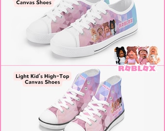 Personalized ROBLOX Shoes for Girls High-Top and Low-Top Canvas, Casual Girls Sneakers, Gift for Girls, Shoes for Kids, Cool Kiddo