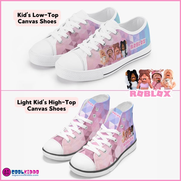 Personalized ROBLOX Shoes for Girls High-Top and Low-Top Canvas, Casual Girls Sneakers, Gift for Girls, Shoes for Kids, Cool Kiddo