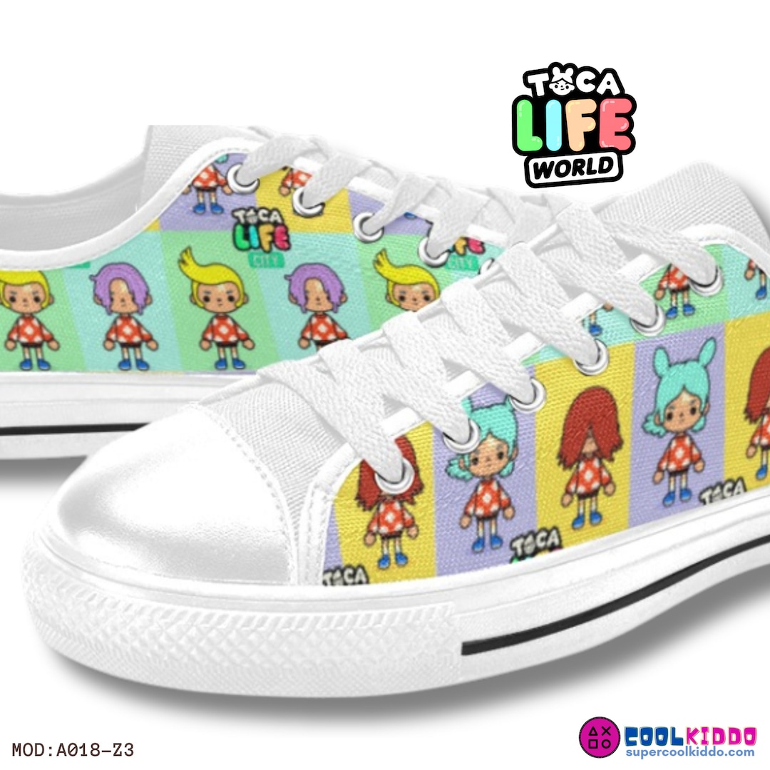Toca Boca, Lowtop Sneakers, Toca Boca Print Casual Shoes, Canvas
