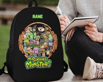 Personalized MY SINGING MONSTERS Backpack Customizable Personalized gifts for children birthday unique gift holiday Cool Kiddo Backpacks