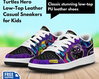 Catnap Character de Poppy Playtime Video Game Zapatos casuales bajos, zapatillas de cuero para niños, calzado deportivo/de calle Equipo de juego de moda