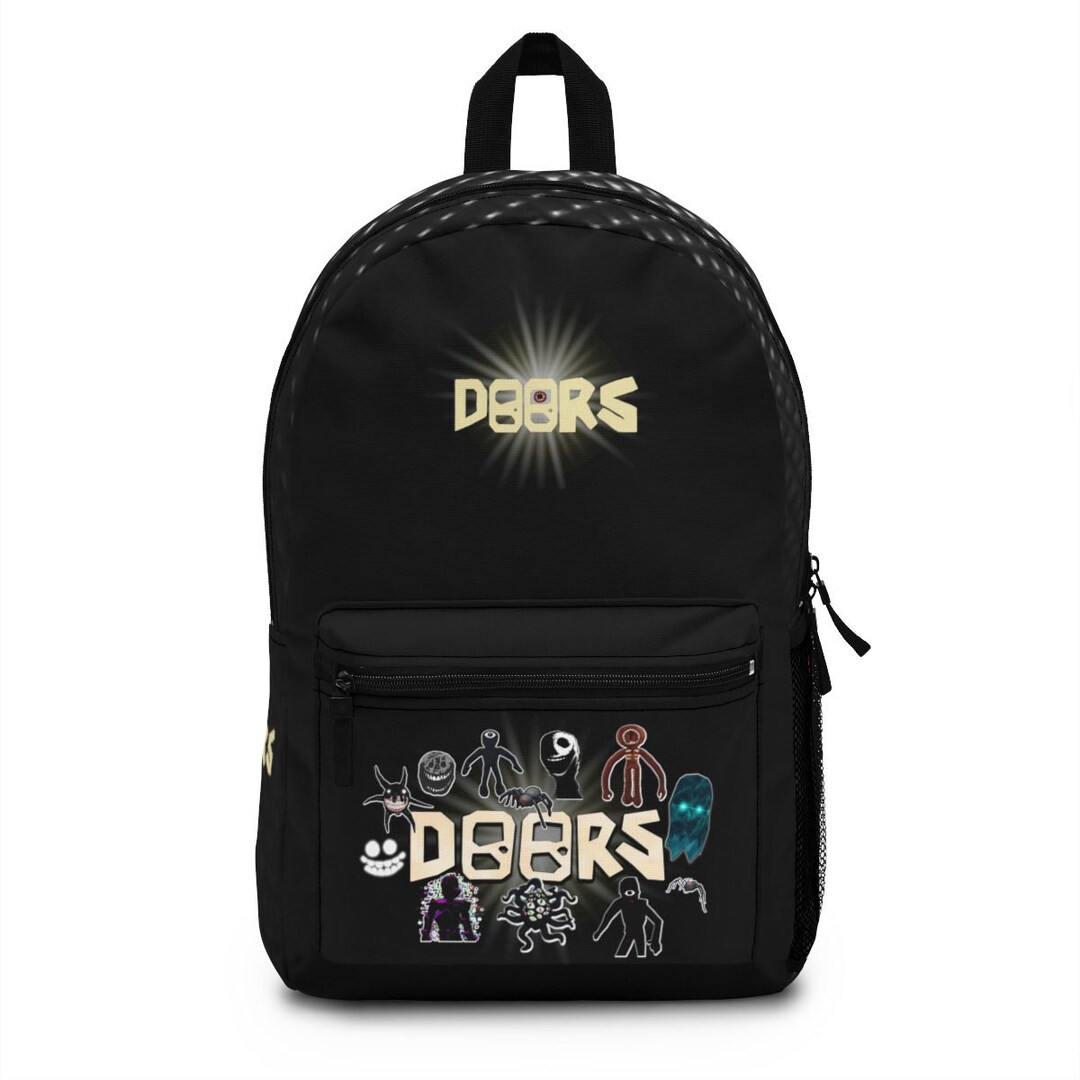 Roblox DOORS Black Backpack With Horror Characters. Cool Kiddo