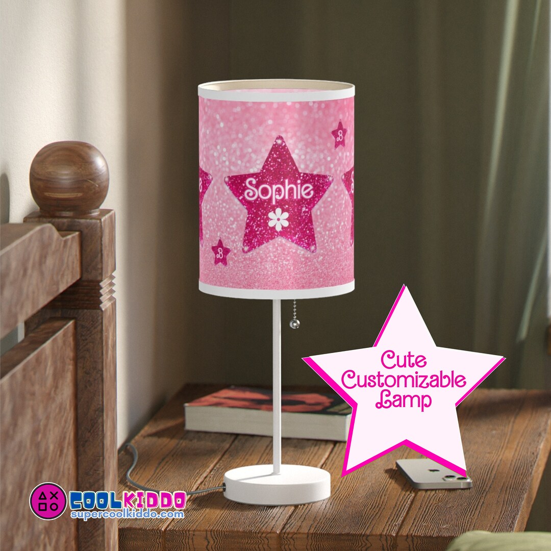 Customizable Lamp Barbie Style. Lamp on a Stand, USCA Plug. Cool Kiddo