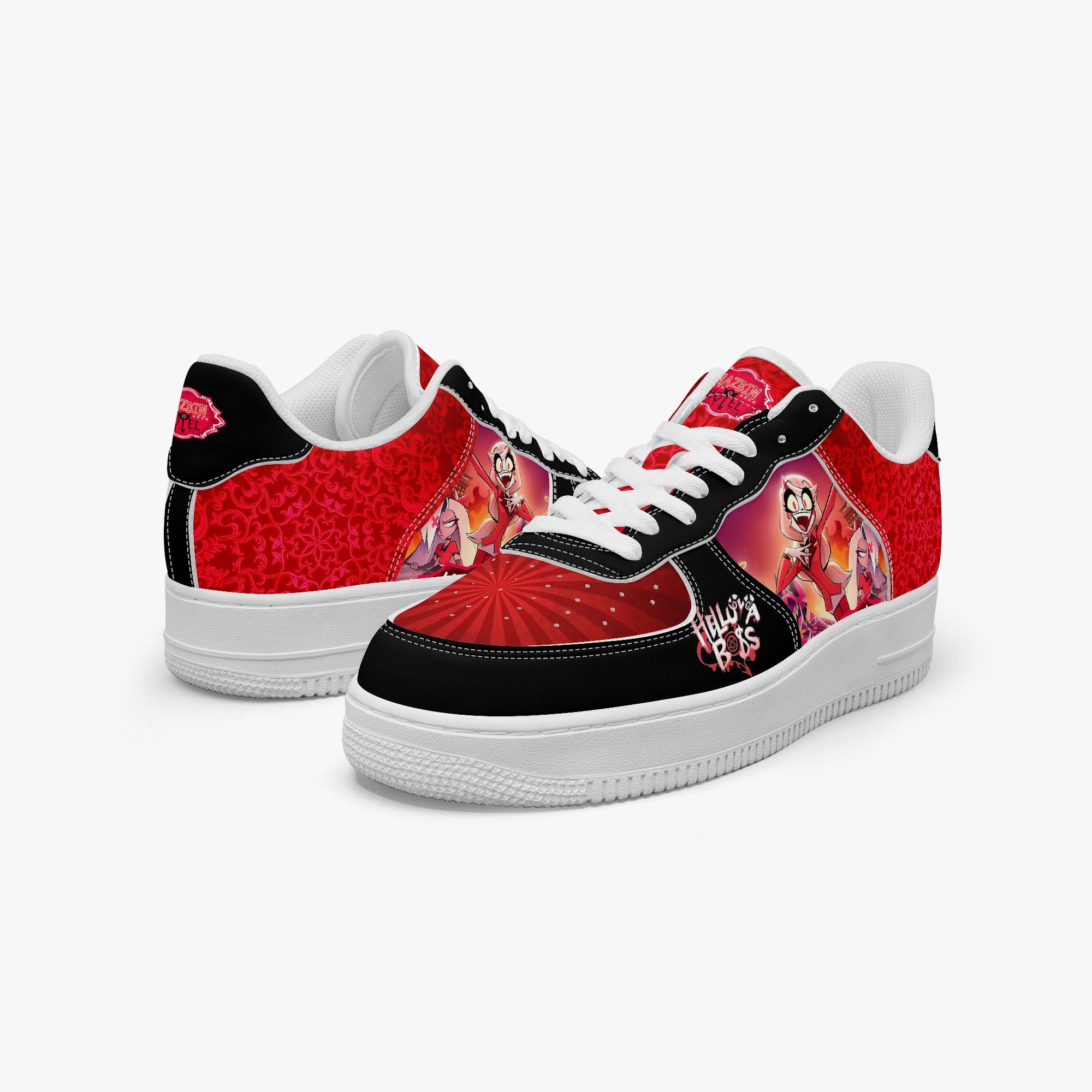 Discover Custom Hazbin Hotel Low-Top Leather Sneakers, Casual Shoes