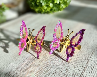 Glitter Butterfly Moving Hair Clip, Y2k Hair Clips, Moving Butterflies Hair Clips, 90s Hair Clips, Purple Gold Butterflies, Gift