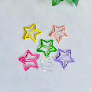 Grandes barrettes à cheveux pression étoile, étoiles néon, barrettes à cheveux de l'an 2000, cadeau, épingles à cheveux des années 90, épingles de l'an 2000