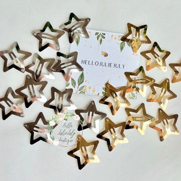 Star Snap Hair Clips, Colorful Hair Clips, Y2K Hair Clips, Glitter Star Hair Clips, Gift