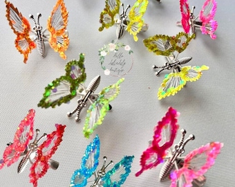 Neon Glitter Butterflies, Moving Hair Clips, Y2K Hair Clips, Moving Butterflies Hair Clips, 90s Hair Clips, Neon Butterflies