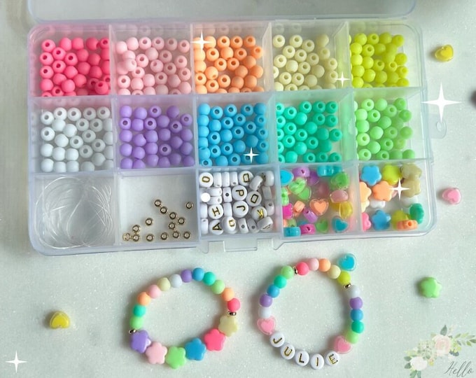 Bead Kit for Kids, DIY Stretchy Bracelet Craft kit, Bracelet Making Kit, Friendship Bracelets, Gift for kids