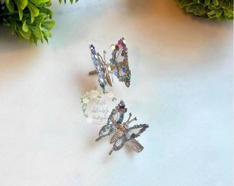 Gold Glitter Butterfly Hair Clips: Y2K Moving Hair Accessories