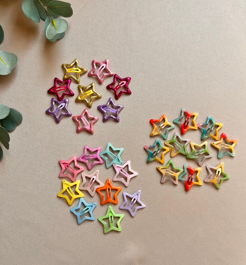 Star Snap Hair Clips Colorful Hair Clips Y2K Hair Clips Etsy