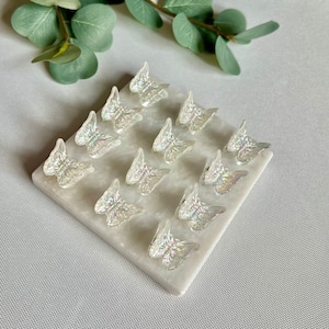 Y2K Frosted Butterfly Hair Clips: 90s Retro Hair Pins - Set of 12
