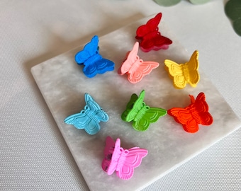 Fermagli per capelli a forma di farfalla Y2K, forcine colorate anni '90, set da 20