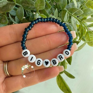 Big Bro-armband, Lil Bro-armband, cadeau, cadeau grote broer, armbanden broer, armband jongen peuter, armband jongensnaam,