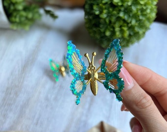 Glitter Butterfly Moving Hair Clip, Y2k Hair Clips, Moving Butterflies Hair Clips, 90s Hair Clips, Blue Gold Butterflies, Gift