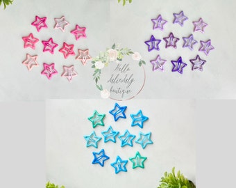 Star Snap Hair Clips, Gift, Colorful Hair Clips, Y2K Hair Clips, Glitter Star Hair Clips, 3cm Colorful Star Clips,
