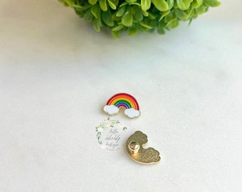 Rainbow Watch Charm, Watch Pin, Pride Colors, Watch Button, Gift