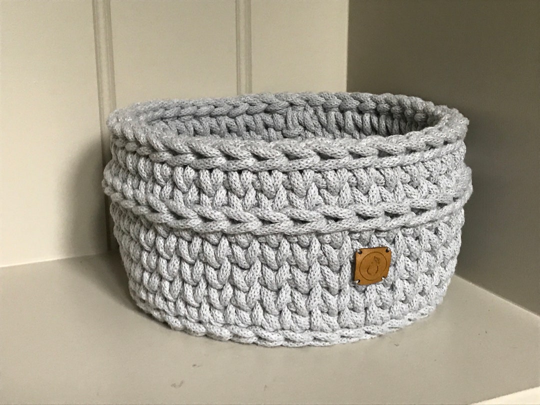 Large Crochet Basket Round Crochet Basket Handmade Etsy